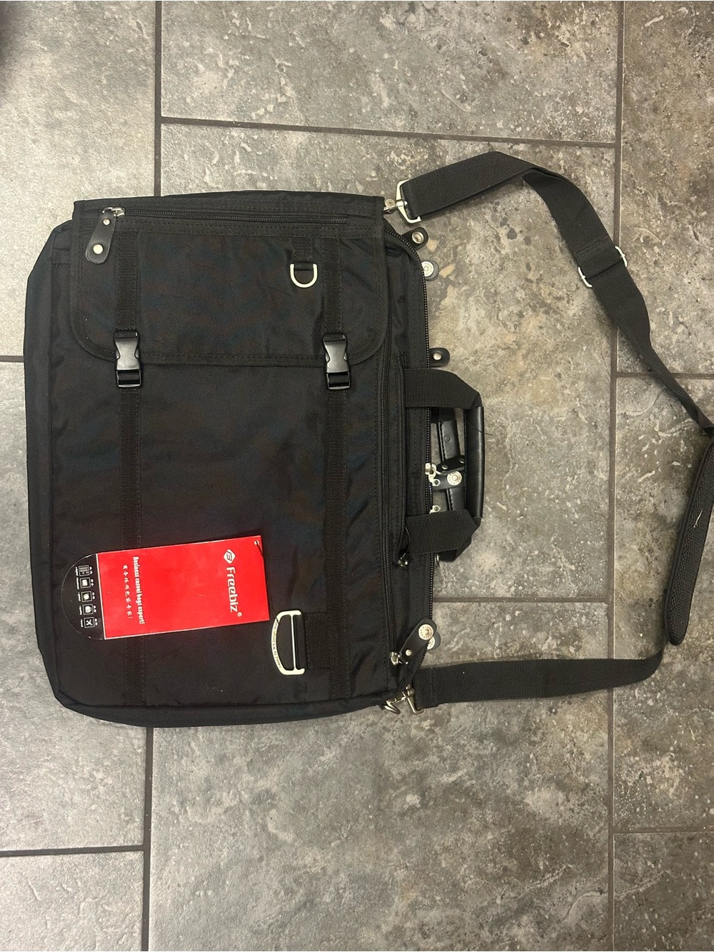 Freebiz Briefcase Backpack Multipurpose Black 18.5” x 14” x 4” NWT